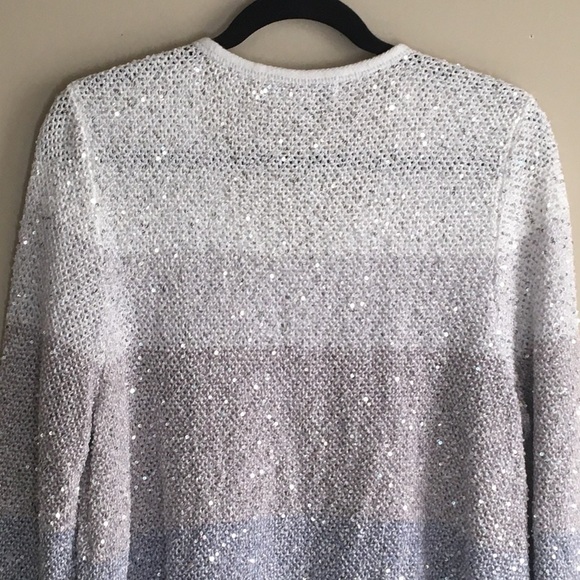 Laura Ashley Ombre Sequin Cardigan Sweater - Picture 5 of 14
